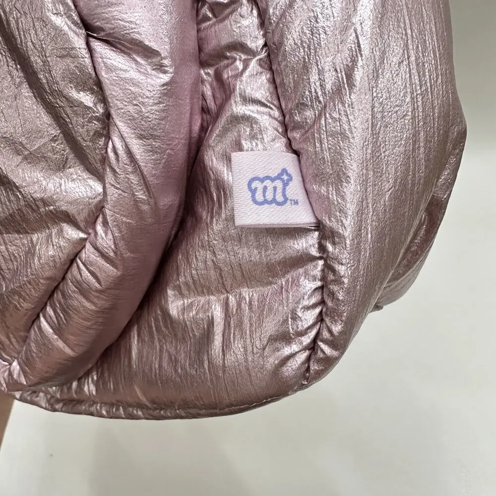 More Than Magic Backpack Kids Pale Pink Iridescent Metallic Heart Pocket Straps